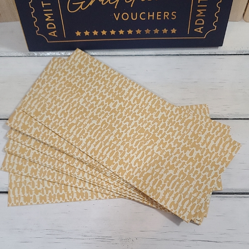Gratitude Vouchers Set Of 12 W Gold Print Voucher, Incl Envelop & Stickers NWT - Picture 5 of 9